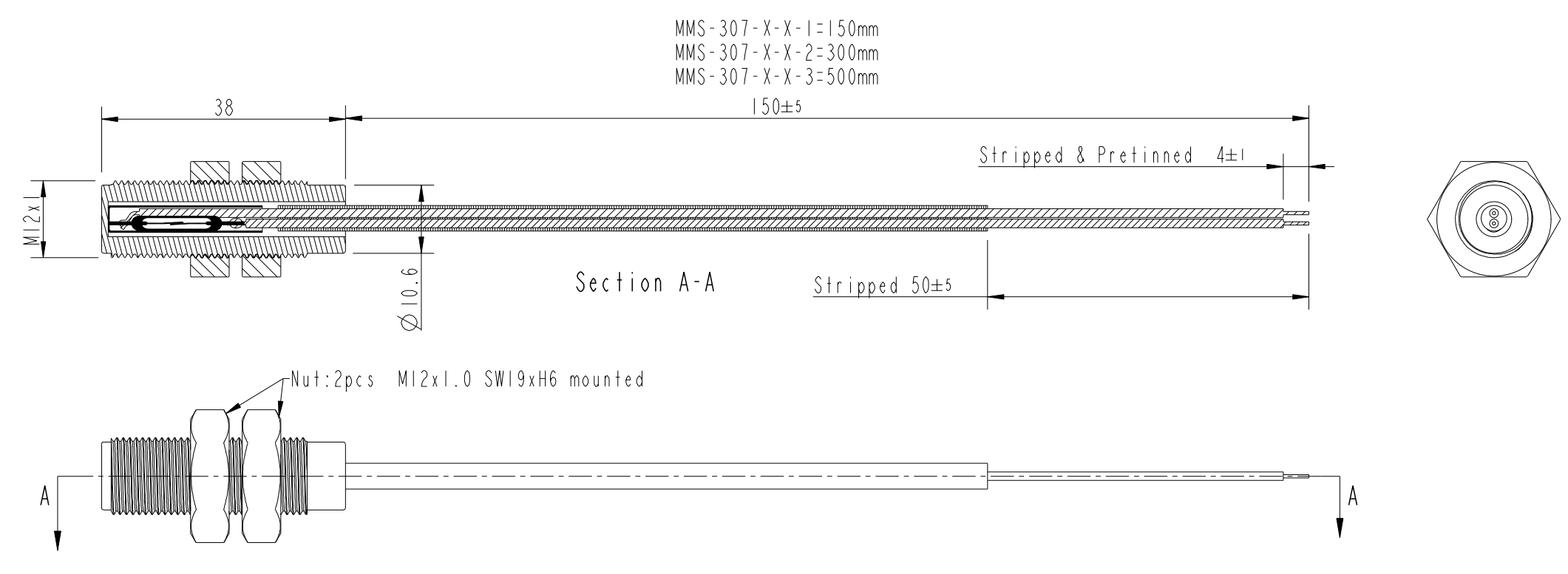 Reedsensor M12 Tubular Threaded MMS-307