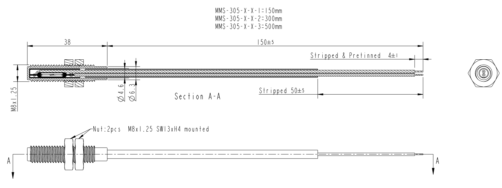 Reedsensor M8 Tubular Threaded MMS-305