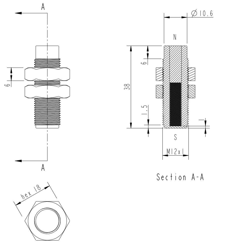 Magnet M12 Gewinde MMA-307