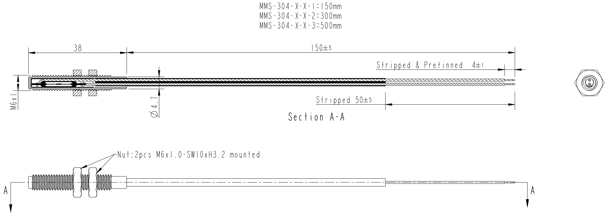 Reedsensor M6 Tubular Threaded MMS-304