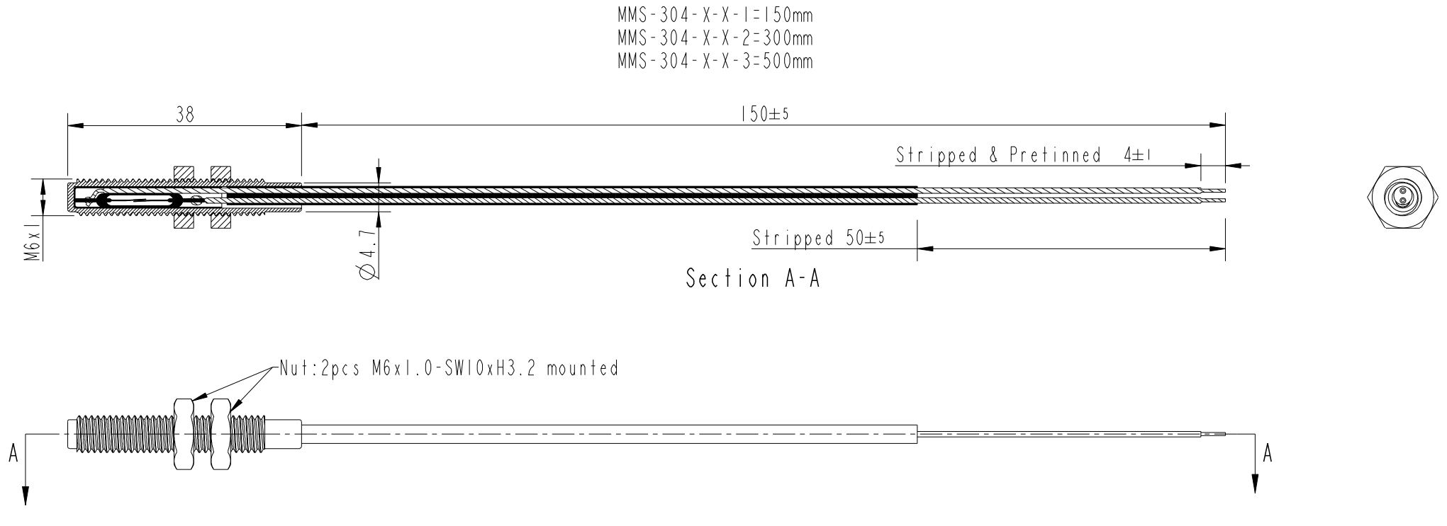 Reedsensor M6 Gewinde MMS-304