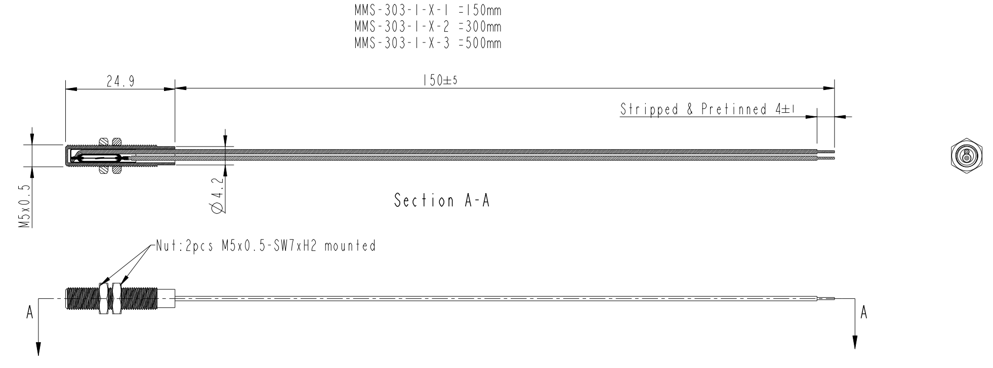 Reedsensor M5 Tubular Threaded  MMS-303